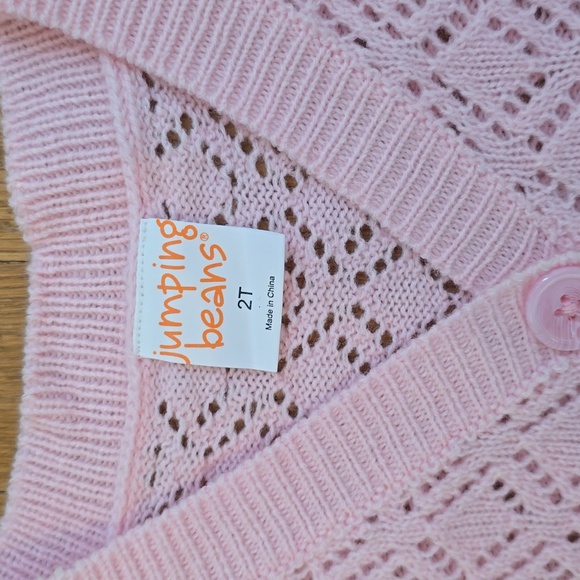 JUMPING BEANS BRAND TODDLER GIRLS PINK FRONT BUTTON CARDIGAN SIZE 2T - Picture 4 of 10